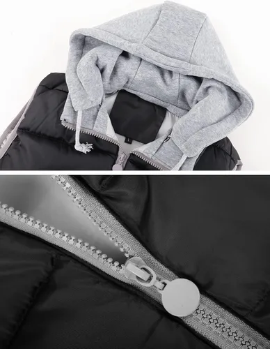 Miniatura 3 de Gihuo Chaleco acolchado con cremallera para mujer, chaleco acolchado sin mangas con capucha para invierno