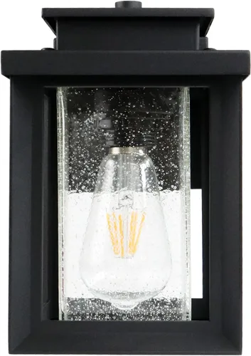 Miniatura 4 de MONKFISH Lámpara de pared moderna para exteriores, impermeable, color negro, con pantalla de cristal de burbujas, resistente a la intemperie