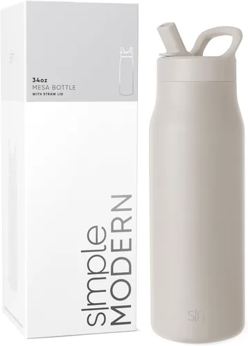 Miniatura 28 de Simple Modern Botella de agua con tapa de pajilla Termo de acero inoxidable aislado Botellas de agua reutilizables para viajes para gimnasio
