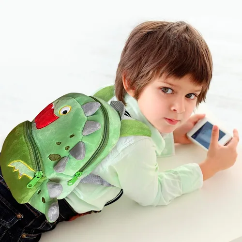 Miniatura 7 de Svitbag Mochila pequeña de dibujos animados de animales pequeños con correas ajustables para niños y niñas, Dinosaurio