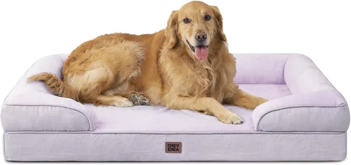 Miniatura 112 de EHEYCIGA - Cama ortopédica para perro grande, impermeable, de espuma viscoelástica y espuma tipo caja de huevos, bordes elevados, antideslizante