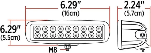 Miniatura 6 de Trux Accesorios TLED-W4 Universal 6" Rectangular LED Lámpara de Trabajo/Luz con Estroboscópico Ámbar
