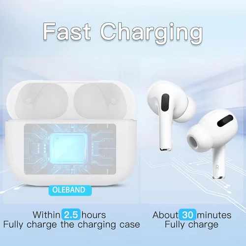 Miniatura 9 de OLEBAND Funda de carga de repuesto para Airpods Pro 2 y 1: fácil de emparejar tus auriculares Air pods Pro con botón de emparejamiento, soporta