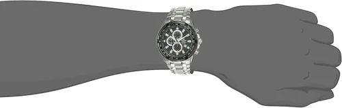 Miniatura 6 de Taquímetro de esfera negra de acero inoxidable Edifice para hombre, Negro -, Cronógrafo, movimiento de cuarzo