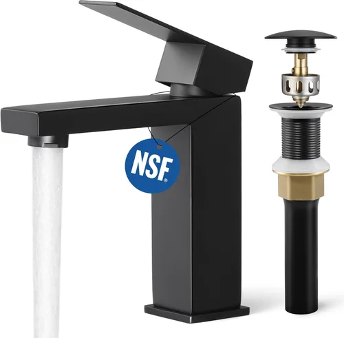 Miniatura 15 de KES - Grifo para lavabo de baño con mando único en acero inoxidable, versión regular o alta de SUS 304 - L3156ABLF-P Oro cepillado