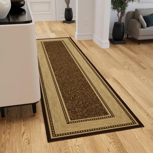 Miniatura 27 de Ottomanson Alfombra de pasillo de 1 pies 10 pulgadas x 6 pies, alfombra de cocina con parte trasera de goma antideslizante para área del fregadero