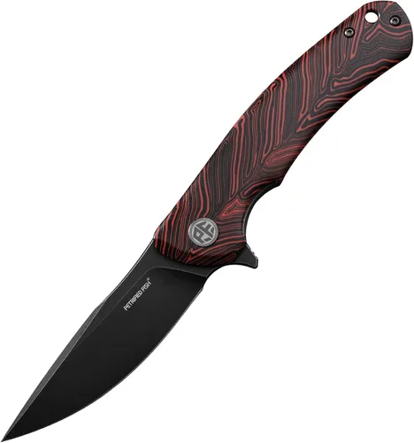 Miniatura 9 de Petrified fish Cuchillo plegable de acero K110 949 Fibra de carbono G10 Mango de cerámica Rodamientos de bolas Camping Caza Cuchillos EDC Negro