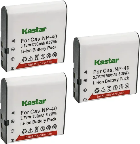 Kastar Batería (paquete de 3) para Cas NP-40 y Cas Exilim EX-Z1000 EX-Z1050 EX-Z1080 EX-Z1200 EX-Z200 EX-Z30 EX-Z300 EX-Z40 EX-Z450 EX-Z50 EX-Z50