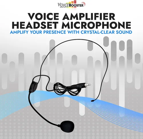 Miniatura 2 de Voicebooster Speak Out Micrófono de auriculares ligero ajustable con control de retroalimentación, enchufe de 0.138 in para amplificadores de voz