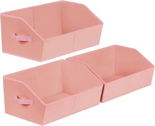 Miniatura 51 de Homsorout Organizador trapezoidal para armario, cestas grandes para organizar, caja de almacenamiento de tela para estantes, cubos de almacenamiento