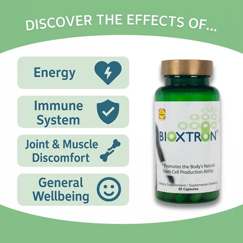 Miniatura 3 de Bioxtron Suplemento Natural de Células Madre en Cápsulas - Algas Azules y Verdes, Espirulina, Apoyo Energético - 60 Cápsulas