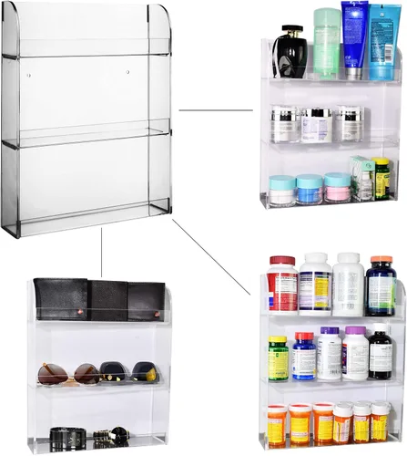 Miniatura 5 de AMT - Estantes acrílicos para esmalte de uñas para pared. Pantalla transparente de esmalte de uñas. Organizador de aceites esenciales. Capacidad