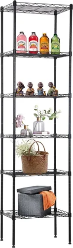 Miniatura 26 de FDW - Estantería metálica : 6 estantes de alambre de acero resistente ajustables, con ruedas, 48 pulgadas (L) x 18 pulgadas (An) x 76 pulgadas (A)