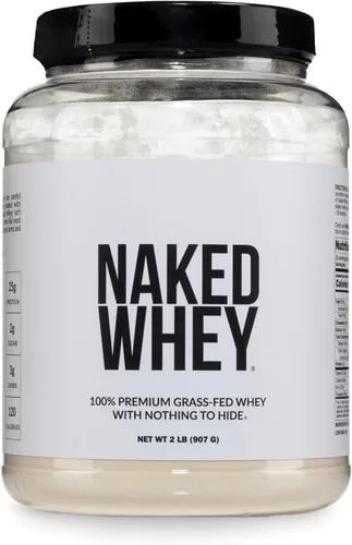 NAKED Whey Proteína de suero de leche en polvo 2LB 100% alimentada con pasto - Solo 1 ingrediente, proteína de suero sin sabor, sin desnaturalizar,