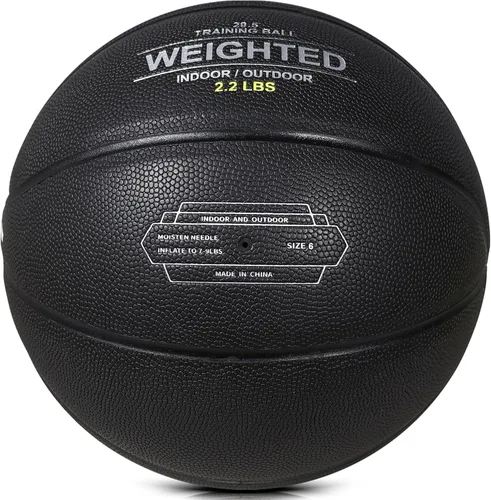 Miniatura 4 de Dakapal Weighted Heavy Training Basketball, Size 6/7 Black 2.2LBS/3LBS/3.3 LBS Weight PU Durable for Trainer and Dribbling Passing, Indoor and