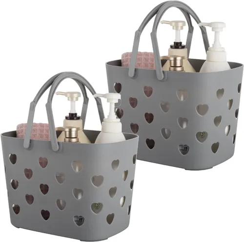 Miniatura 11 de Anyoifax Cesta portátil de almacenamiento de plástico con asa para ducha, organizador de caja para baño, despensa, cocina, dormitorio universitario