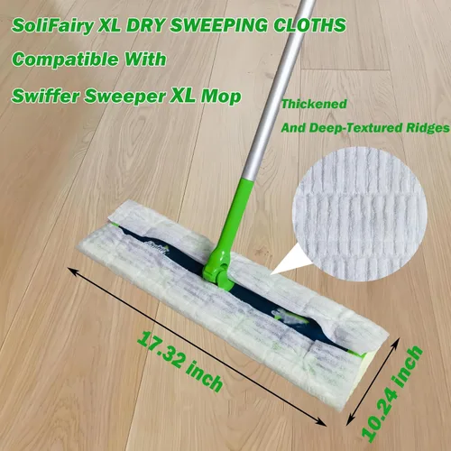 Miniatura 2 de Repuestos de tela de barrido en seco XL para trapeador Swiffer Sweeper XL, almohadillas secas desechables XL, polvo de pelo de mascotas, repuestos