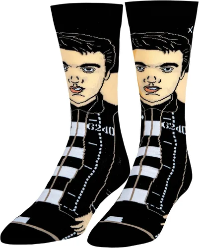 Miniatura 2 de Odd Sox, Elvis Presley, The King of Rock N Roll - Calcetines para hombre, divertidos regalos de coleccionista, Negro