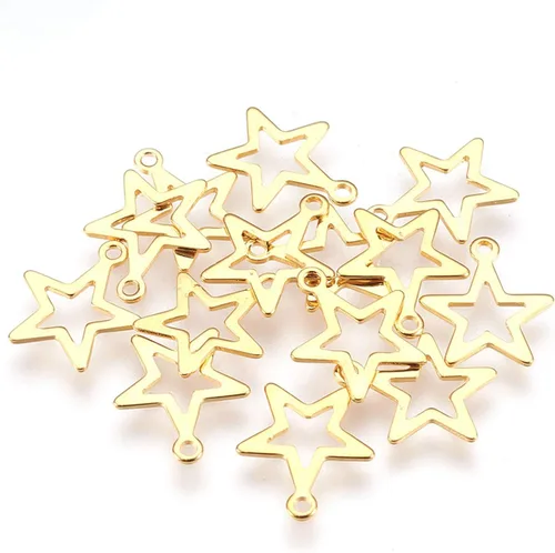 Miniatura 12 de Dijes colgantes de acero inoxidable surtidos de metal para manualidades, collares, pulseras, aretes, llaveros, fabricación de joyas, Acero