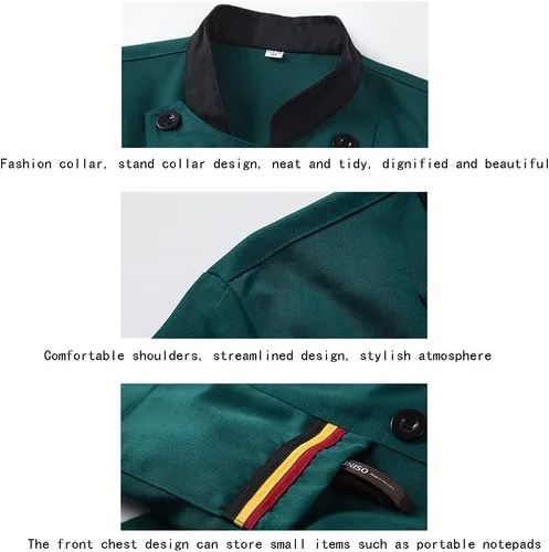 Miniatura 4 de Chef Coat Short Sleeve for Men, Womens Unisex Chef Shirt Buttons Classic Shirt Food Service Jacket