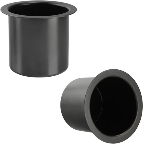 2 Piezas Portavasos Empotrados, Portavasos Automotrices de Acero Inoxidable 304, Soporte para Bebidas de Mesa de Póquer Negro de 3.3 Pulgadas, Mesa