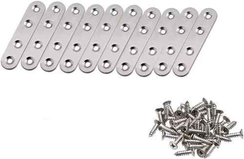 Miniatura 4 de 20 piezas de acero inoxidable resistente para muebles de gabinete de gabinete soporte de esquina soporte ángulo L soporte con tornillos
