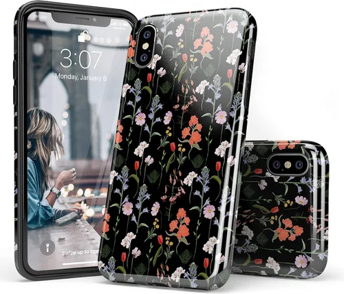 Miniatura 5 de Casely Funda para iPhone X/XS Jardín Secreto Flores mixtas Diseño clásico ultra delgado