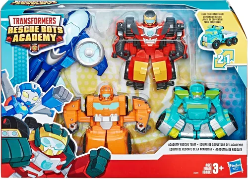 Miniatura 3 de Playskool Heroes Transformers Rescue Bots Academy Rescue Team Pack, 4 figuras coleccionables de acción convertibles de 4.5 pulgadas, juguetes