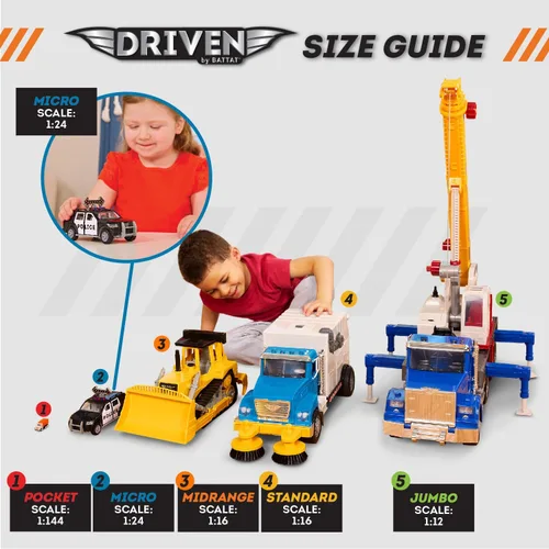 Miniatura 2 de DRIVEN by Battat Camión volquete micro - Camión volquete de juguete con luces, sonidos y piezas móviles para niños de 3 años en adelante