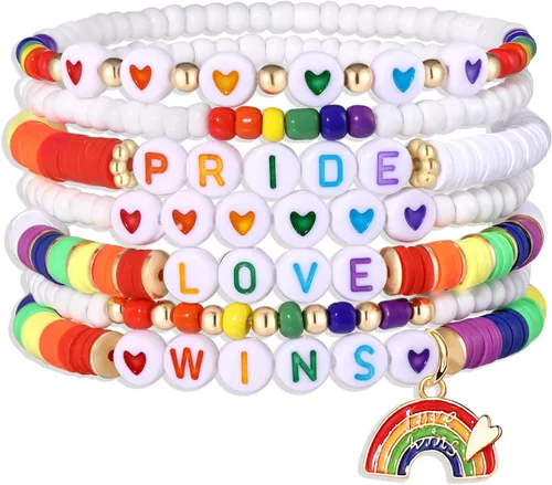 Miniatura 307 de Surfer Heishi - Pulseras apilables para mujer, apilables, de vinilo arcoíris, disco de arcilla, pulseras elásticas para la amistad, joyería bohemia