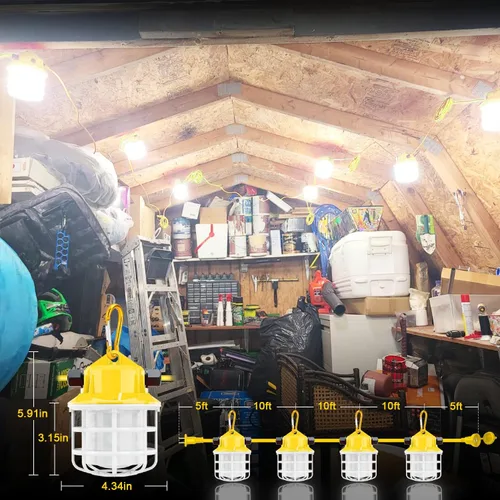 Miniatura 2 de RIUVAO Cadena de luces LED de construcción de 100 pies, súper brillante de 150 W, 15000 lm, impermeable, IP65, luces de trabajo, luces temporales