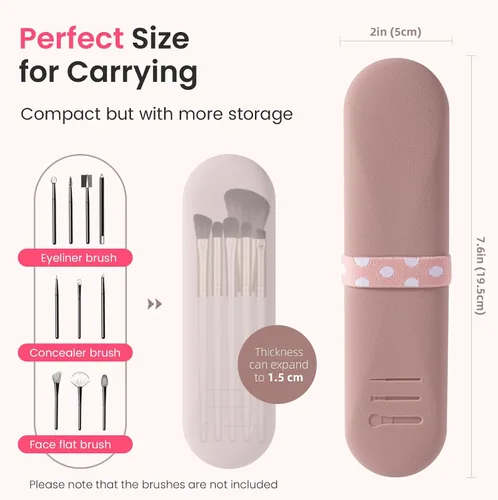 Miniatura 4 de Soporte para brochas de maquillaje de viaje, soporte de silicona moderno y portátil para brochas de cara, organizador de maquillaje, bolsa