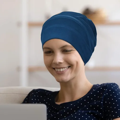 Miniatura 7 de Kisumthy 2 gorros de algodón holgados para quimioterapia, gorro de quimioterapia, sombreros de cáncer para mujeres con pérdida de cabello