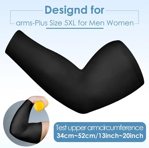 Miniatura 3 de 4 pares de mangas de compresión de gran tamaño para mujer, con protección solar UV, de seda helada, de gran tamaño, para mujer