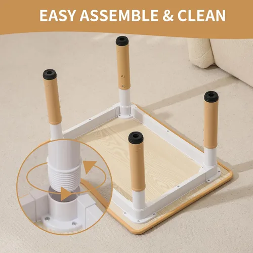 Miniatura 7 de Hulaibit Mesa y 2 sillas para niños pequeños, juego de mesa y sillas para niños de altura ajustable, 31.5 pulgadas de largo x 23.6 pulgadas