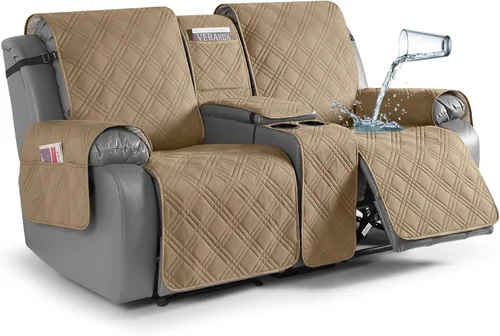 Miniatura 9 de TAOCOCO Fundas de sofá reclinable 100% impermeables con consola, fundas de sofá para sofá reclinable de 3 asientos con diseño de correas, funda