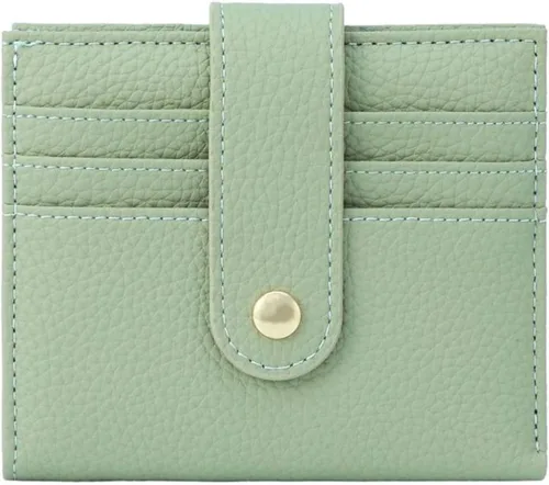 Miniatura 10 de Carteras de cuero para mujer con bloqueo RFID, billetera delgada, plegable, tarjetero con cremallera, bolsillo para monedas, ventana