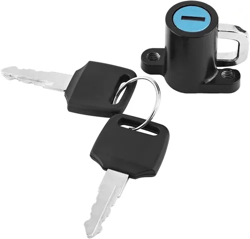 Cerradura de casco de motocicleta, cerradura antirrobo de aleación de aluminio para casco con 2 llaves, gancho universal para casco para