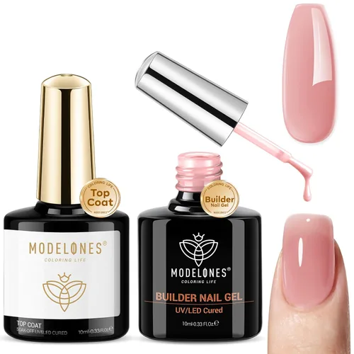 Miniatura 13 de Modelones Esmalte de uñas en gel con purpurina, acabado brillante ultra fino blanco con aurora, purpurina transparente, acabado brillante con A1