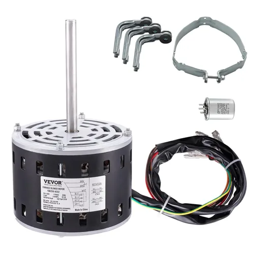 Miniatura 14 de VEVOR Motor soplador de horno de 1/2HP, 1075RPM 5 velocidades, 208/230V 2.7A, bastidor 48 longitud del eje 3.4", diámetro del eje 0.5", rotación