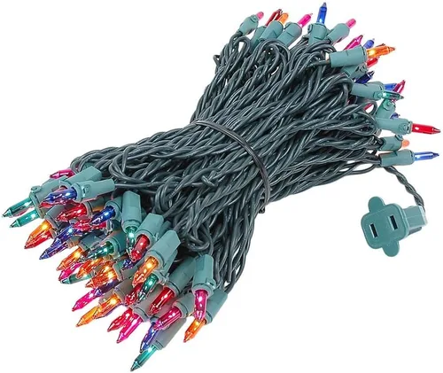Miniatura 15 de Novelty Lights Mini luces incandescentes tradicionales de 50 pies, 100 bombillas, color morado sobre cable verde con espacio de 6 pulgadas, grado