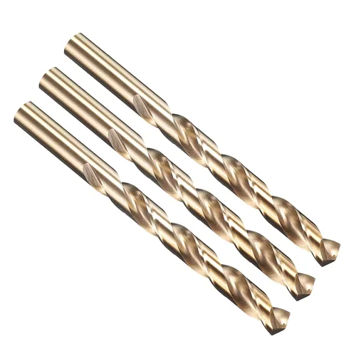 Miniatura 217 de PATIKIL Broca Jobber de 0.039 in, vástago recto M35 cobalto 5% acero de alta velocidad 135° acabado dorado para metal duro de acero inoxidable - 2