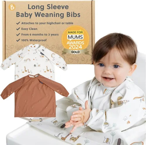 Miniatura 8 de BIBaDO - Baberos de manga larga para bebés - Bebés y niños pequeños de 6 a 36 meses - Babero de destete dirigido por el bebé - Fácil de limpiar