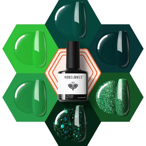 Miniatura 19 de modelones Juego de esmalte de uñas de gel, 0.5 onzas líquidas, base sedosa mejorada y capa superior extra brillante, transparente, no se limpia