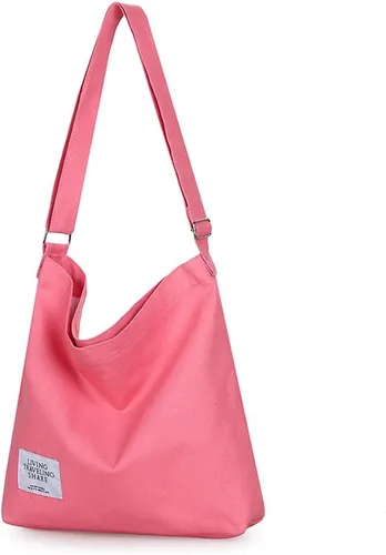 Miniatura 137 de Covelin - Bolsa de hombro informal de lona para mujer, estilo bohemio y retro, bolsa de mano, bolso cruzado, tamaño grande