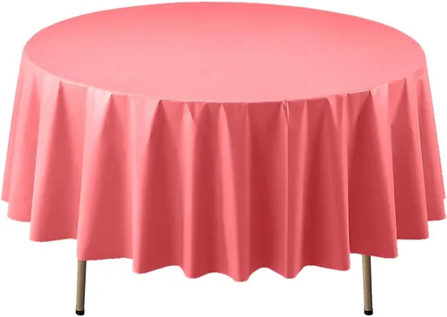 Miniatura 8 de Party Essentials Mantel redondo de plástico desechable de 84 pulgadas, 3 unidades, color negro
