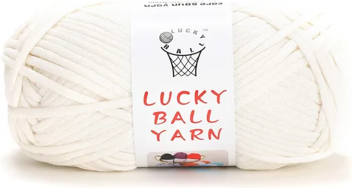 Miniatura 12 de LUCKY BALL Hilo para ganchillo, 3.53 oz/109 yardas, 70% algodón, 30% nailon, #5, hilo de tubo voluminoso para tejer, para bolsos, sombreros
