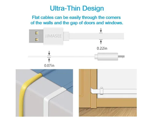 Miniatura 6 de Cargador de cable de extensión de alimentación de 10 pies para Wyze Cam V3/V4/OG/V3 Pro, Blink Mini Pan/Mini, Kasa, Ring Interior, Eufy, SimpliSafe