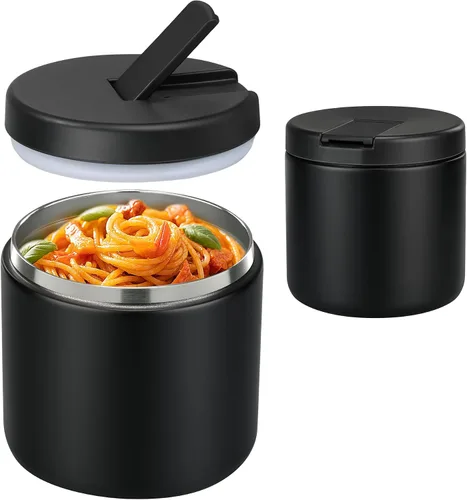 Miniatura 17 de Pawtong Tarro de comida aislado al vacío de 12 onzas con tapa de hebilla, termo de sopa de boca ancha para comida caliente para niños, contenedor