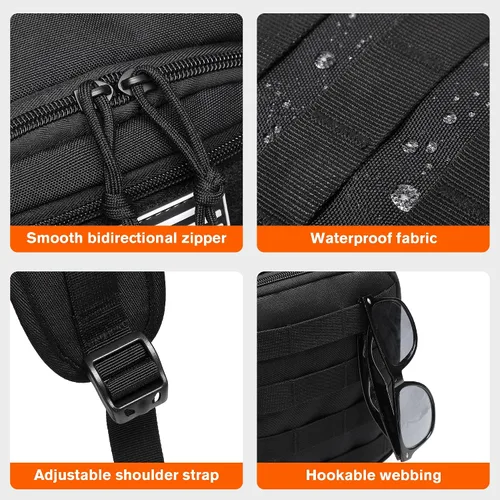 Miniatura 8 de Mochila de Hidratación Wotony con Vejiga de Agua para Senderismo Paquete de Hidratación Táctico para Hombres Mujeres Mochila de Agua Molle para Negro